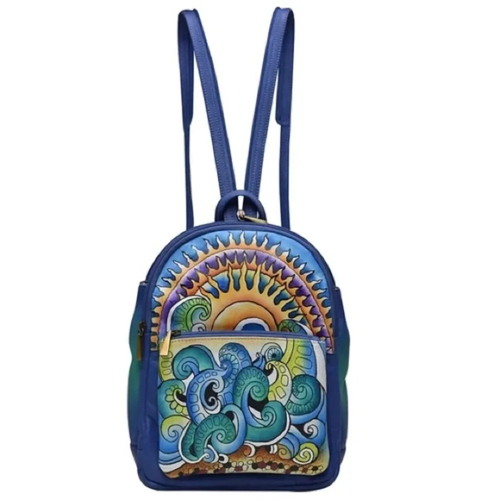 NWOT Sukriti Kolkata Handbag Collection One Of A Kind Hand Painted- Leather